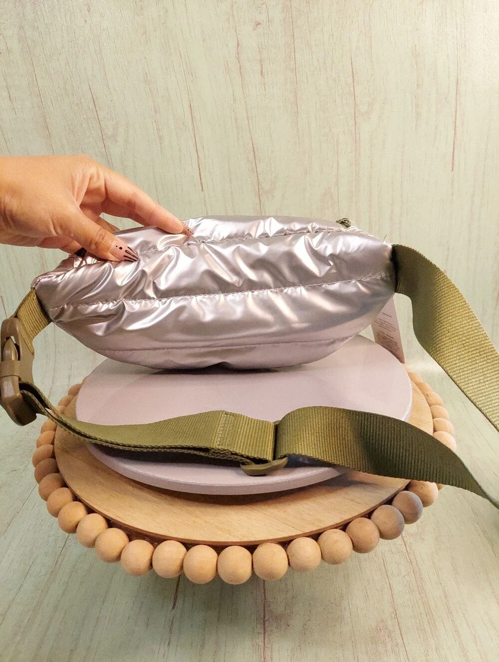 Perfect Marc Jacobs BeautySilver Metallic with Embroidered Patches Fanny Pack